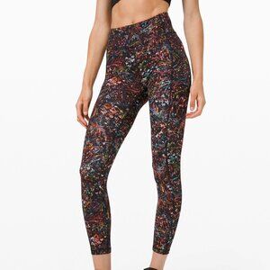 Lululemon Invigorate High-Rise Tight 25" Foliage Overlay Multi Size 6